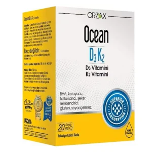 OCEAN D3K2 20 ml Damla – D Vitamini ve K Vitamini İçeren Takviye Edici Gıda