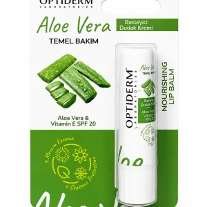 Optiderm Aloe Vera Besleyici Dudak Kremi SPF 20 5 gr