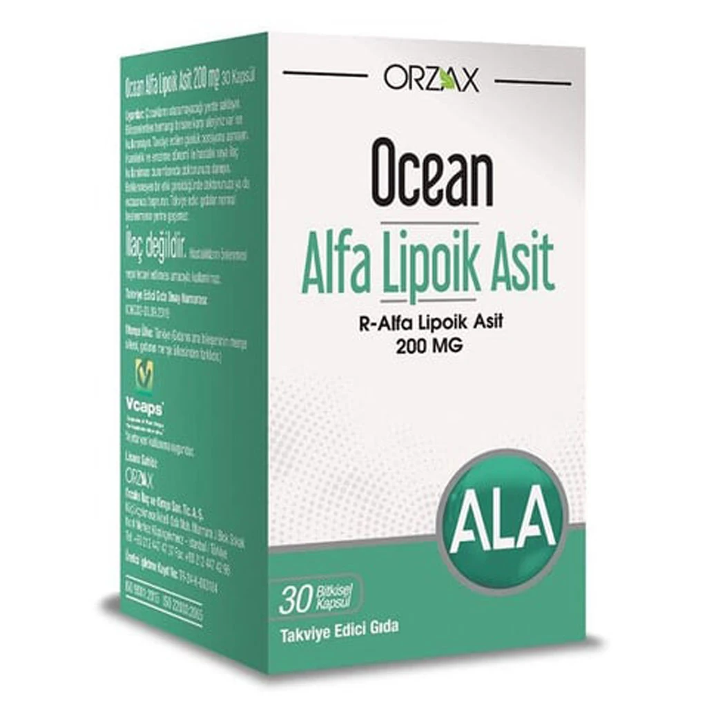 Orzax Ocean Alfa Lipoik Asit 600 mg 30 Kapsül Takviye Edici Gıda