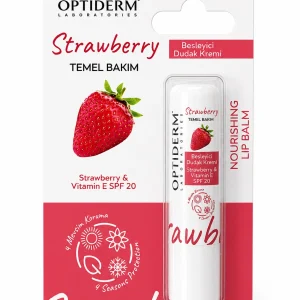 Optiderm Strawberry Besleyici Dudak Kremi SPF 20 Çilek Aromalı Dudak Bakımı